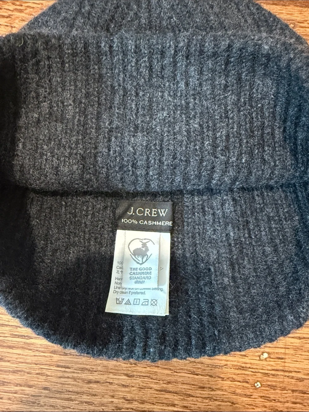 J. Crew Charcoal Ribbed Fold-Over Beanie